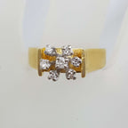 18ct Yellow Gold & Platinum Diamond Cluster Engagement Ring