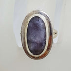 Sterling Silver Large Oval Sapphire Ring
