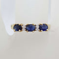 10ct Yellow Gold Natural Sapphire and Diamond Eternity Ring