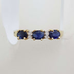 10ct Yellow Gold Natural Sapphire and Diamond Eternity Ring