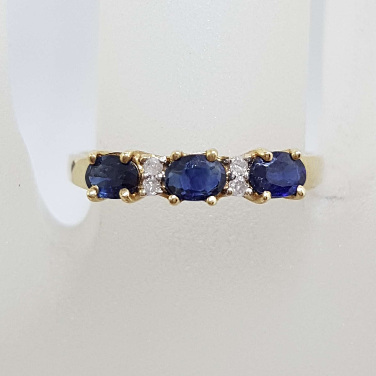 10ct Yellow Gold Natural Sapphire and Diamond Eternity Ring