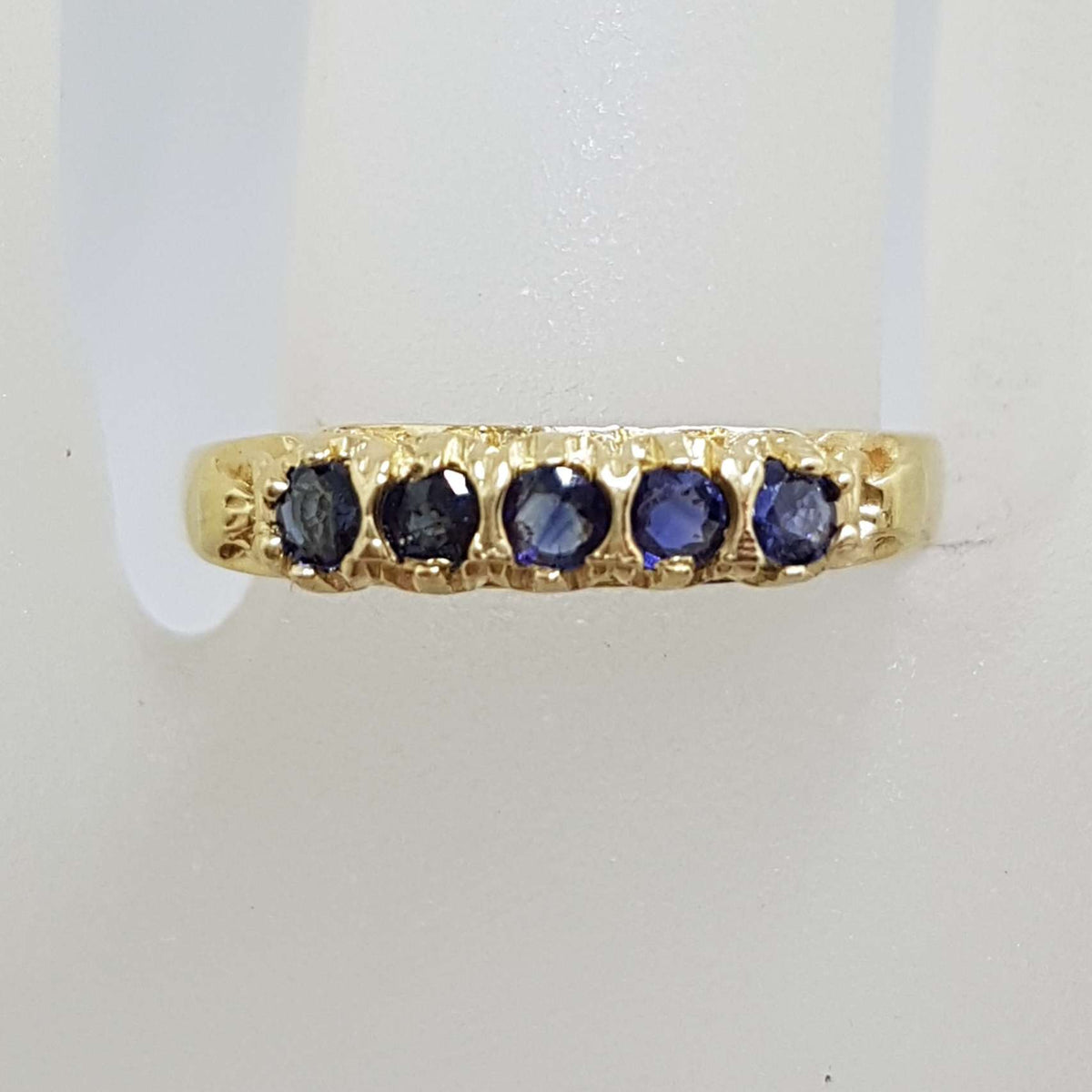 9ct Yellow Gold Natural Sapphire Eternity Ring