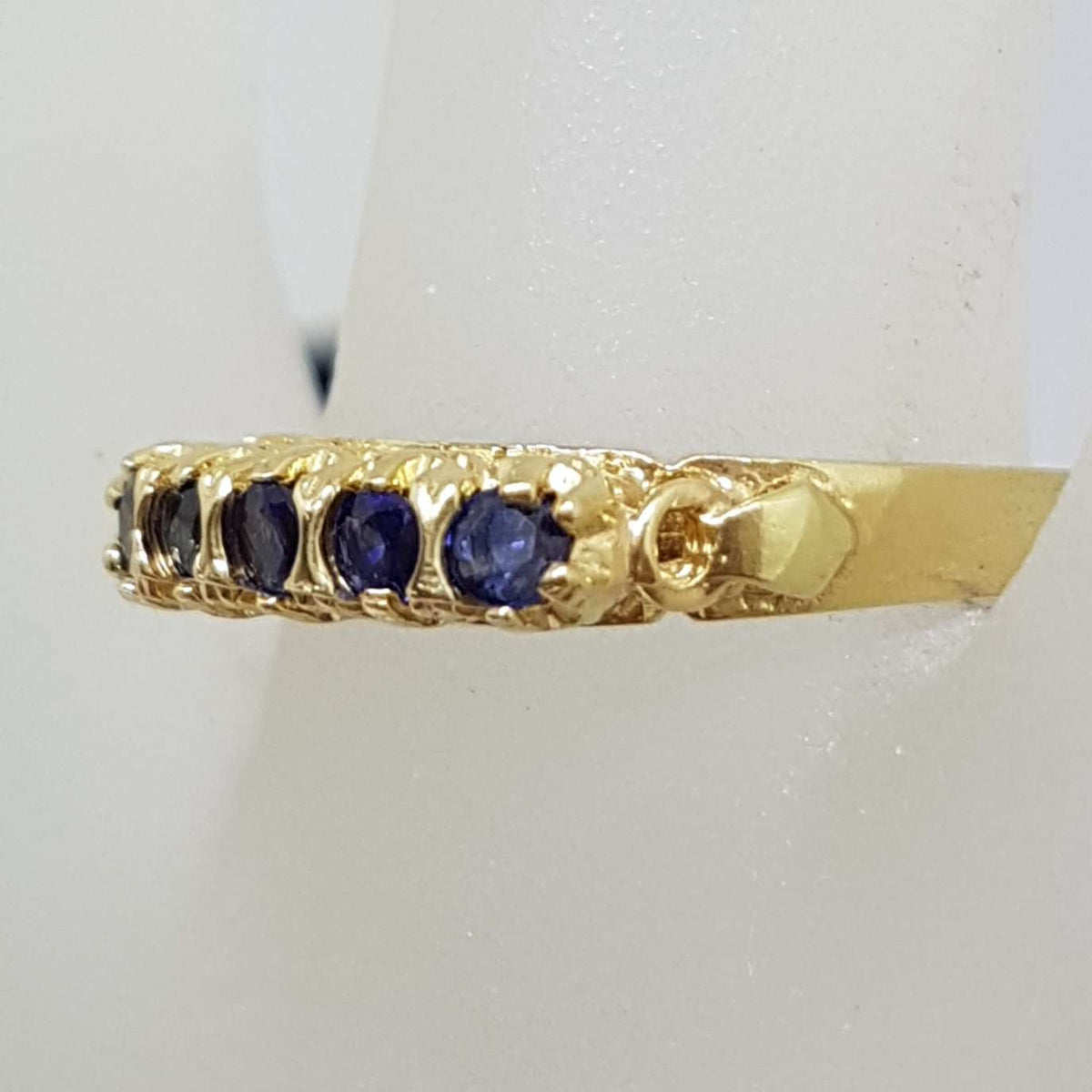 9ct Yellow Gold Natural Sapphire Eternity Ring