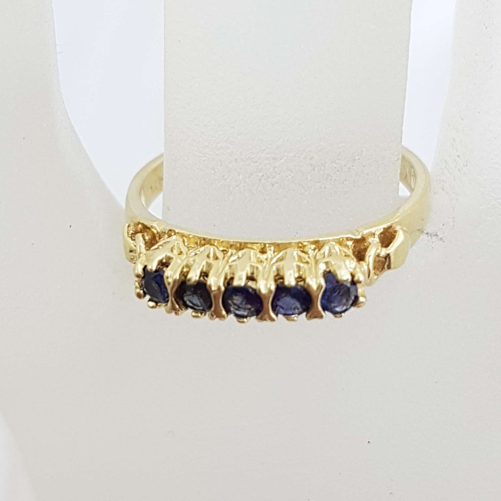 9ct Yellow Gold Natural Sapphire Eternity Ring