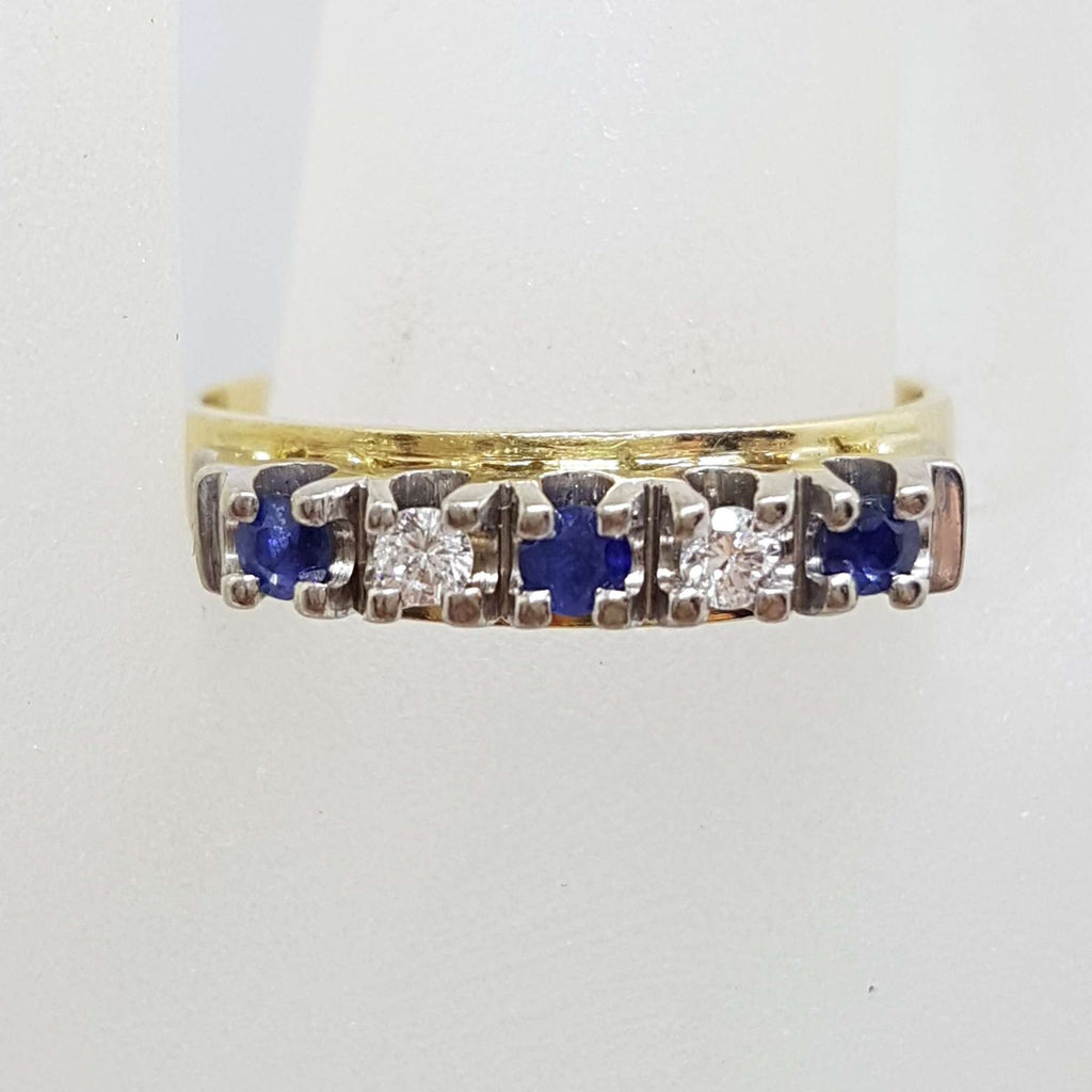 18ct Yellow Gold Sapphire & Diamond Wedding/Eternity Ring