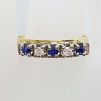 18ct Yellow Gold Sapphire & Diamond Wedding/Eternity Ring