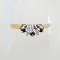 9ct Yellow Gold Sapphire and Diamond Curved Eternity/Wedding Ring