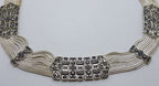 Sterling Silver Wide Multiple Chain with Ornate Design Collier Chain / Necklace - Turkish
