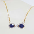 9ct Yellow Gold Sapphire & Diamond Infinity Necklace
