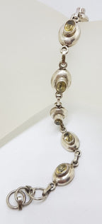 Sterling Silver Oval Bezel Set Citrine Bracelet