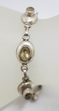 Sterling Silver Oval Bezel Set Citrine Bracelet