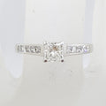 18ct White Gold Princess Square Cut Diamond Claw and Channel Set Engagement Ring