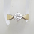 14ct Yellow Gold Cubic Zirconia Ring - Vintage