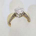 14ct Yellow Gold Cubic Zirconia Ring - Vintage