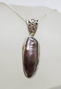Sterling Silver Black / Blue Blister Pearl Pendant on Silver Chain