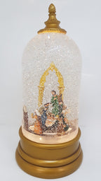 Musical Christmas Bell / Dome Shape Glitter Lantern – Nativity Scene – Christmas Ornament Design #20