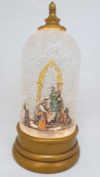 Musical Christmas Bell / Dome Shape Glitter Lantern – Nativity Scene – Christmas Ornament Design #20