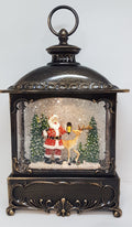 Musical Christmas Glitter Lantern – Santa with Lantern and Reindeer / Rudolph  – Christmas Ornament Design #22