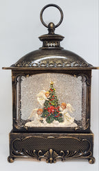 Musical Christmas Glitter Lantern – Three Angels Around the Christmas Tree  – Christmas Ornament Design #23