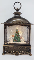 Musical Christmas Glitter Lantern – Three Angels Around the Christmas Tree  – Christmas Ornament Design #23