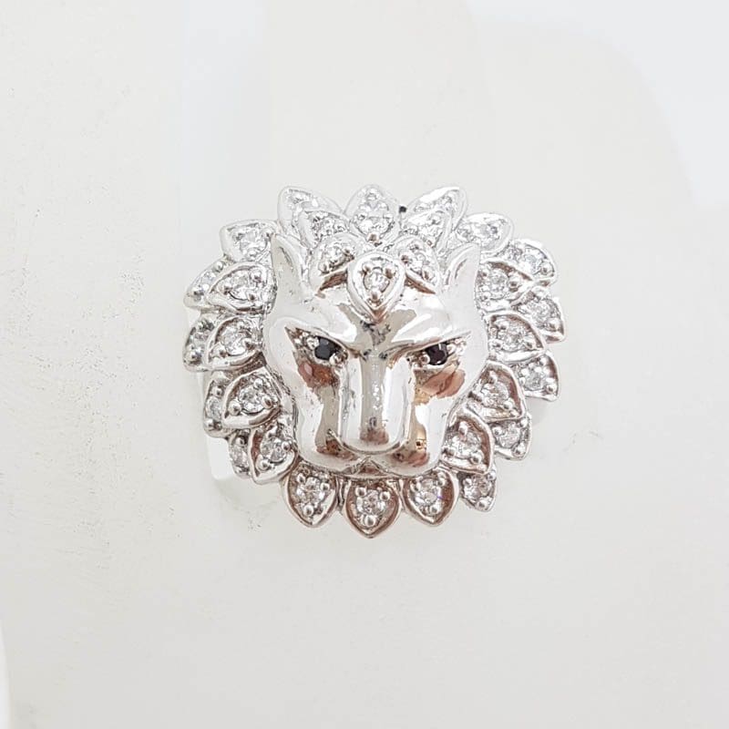 Sterling Silver Cubic Zirconia Lion Head Ring