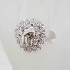 Sterling Silver Cubic Zirconia Lion Head Ring
