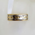 18ct Yellow Gold &amp; White Gold - Two Tone - Patterned Wedding Band Ring - Vintage