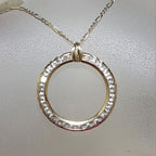 9ct Yellow Gold Cubic Zirconia Round Circle Pendant on Gold Chain