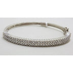 Sterling Silver Cubic Zirconia Hinged Bangle