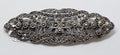 Sterling Silver Marcasite Ornate / Filigree Large Brooch