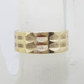 9ct Yellow Gold Wide Patterned Wedding Band Ring - Vintage