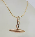 9ct Rose Gold T-Bar Pendant on Gold Snake Chain - Vintage