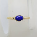 9ct Yellow Gold Bezel Set Oval Lapis Lazuli Ring