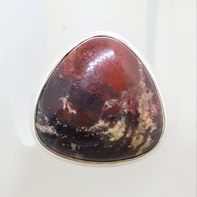 Sterling Silver Triangular Shape Jasper Ring