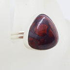 Sterling Silver Triangular Shape Red Jasper Ring