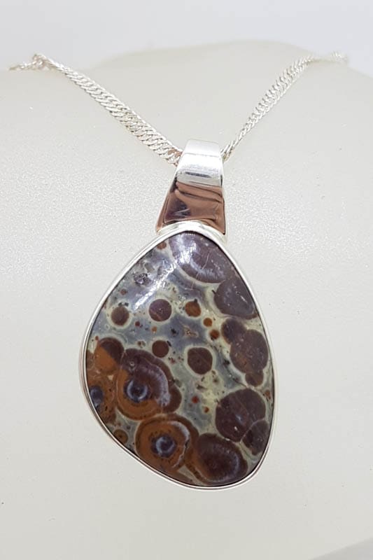 Sterling Silver Astroite Jasper Pendant on Silver Chain