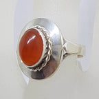 Sterling Silver Vintage Oval Carnelian Ring