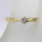 18ct Yellow Gold Claw Set and Channel Set Diamond Engagement Ring