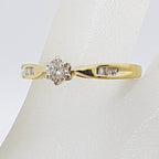 18ct Yellow Gold Claw Set and Channel Set Diamond Engagement Ring