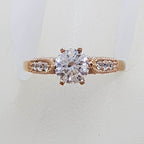 9ct Rose Gold Cubic Zirconia Ornate Ring
