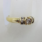 9ct Yellow Gold Diamond Bezel Set and Channel Set Diamond Ring