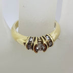 9ct Yellow Gold Diamond Bezel Set and Channel Set Diamond Ring