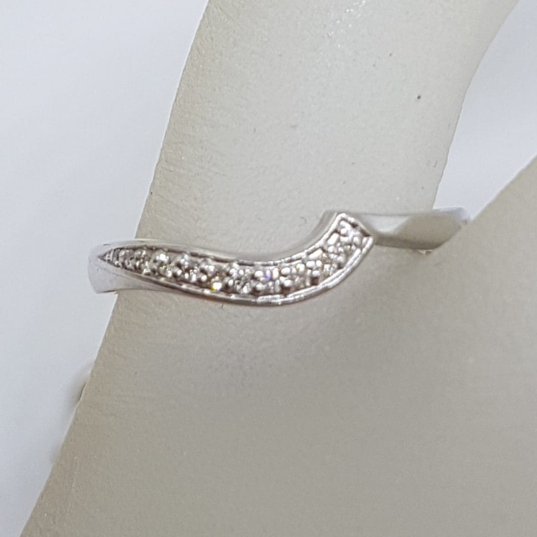 9ct White Gold Diamond Cluster Engagement Ring and Wedding Ring Set