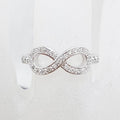 9ct White Gold Diamond Infinity Symbol Ring