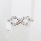 9ct White Gold Diamond Infinity Symbol Ring