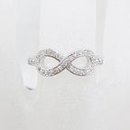 9ct White Gold Diamond Infinity Symbol Ring