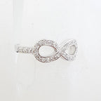 9ct White Gold Diamond Infinity Symbol Ring