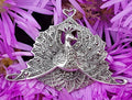 Sterling Silver Marcasite Large Peacock Bird Brooch
