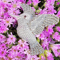 Sterling Silver Marcasite Large Bird / Hummingbird with Garnet Eye Brooch