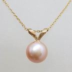 9ct Yellow Gold Pink Pearl Pendant on Gold Chain